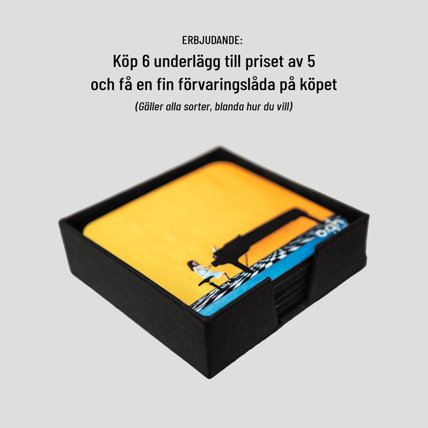 Glasunderlägg "Möljen i natten" oghart