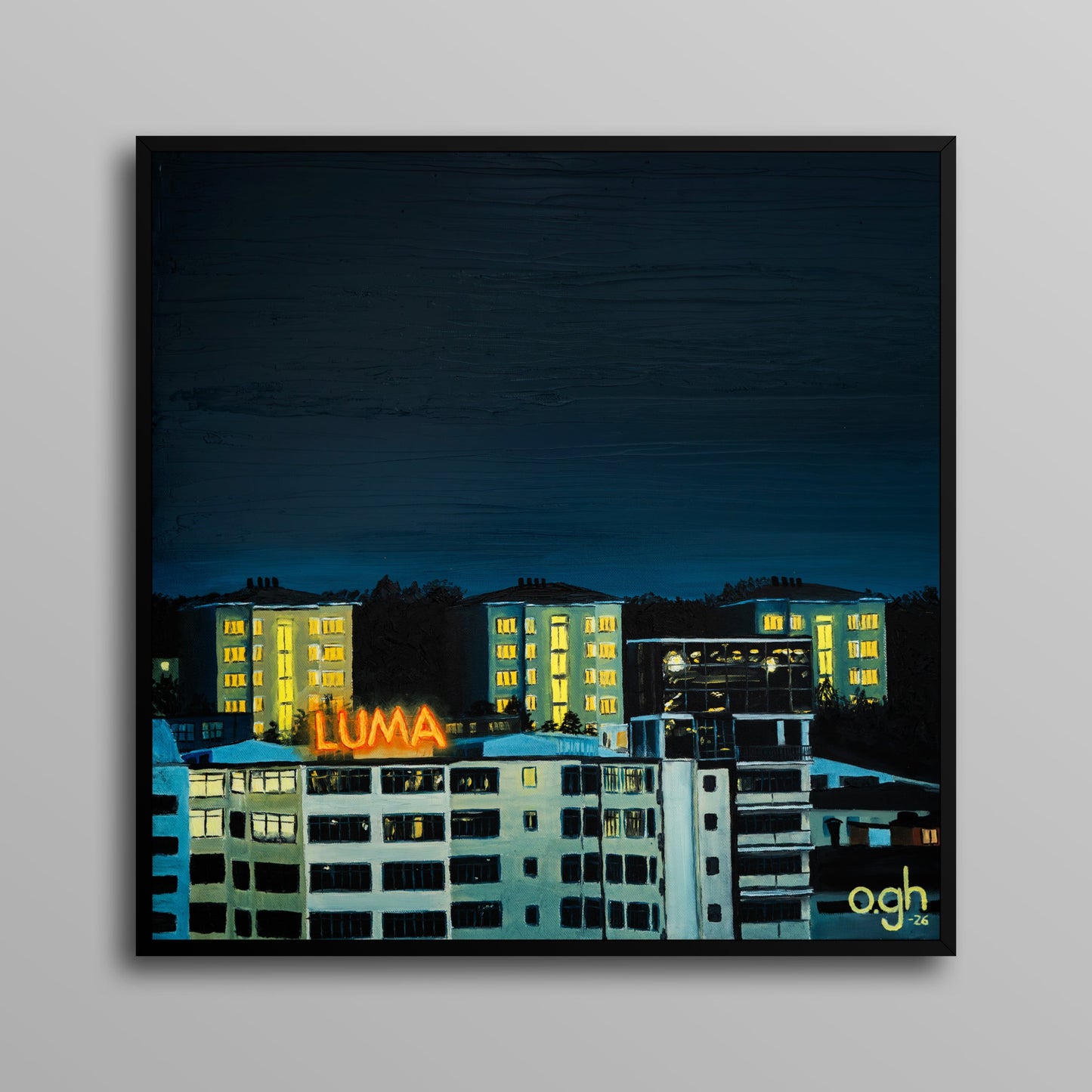 Oljemålning "Luma II" 60x60 cm Oskar Gyllenhammar (oghart)