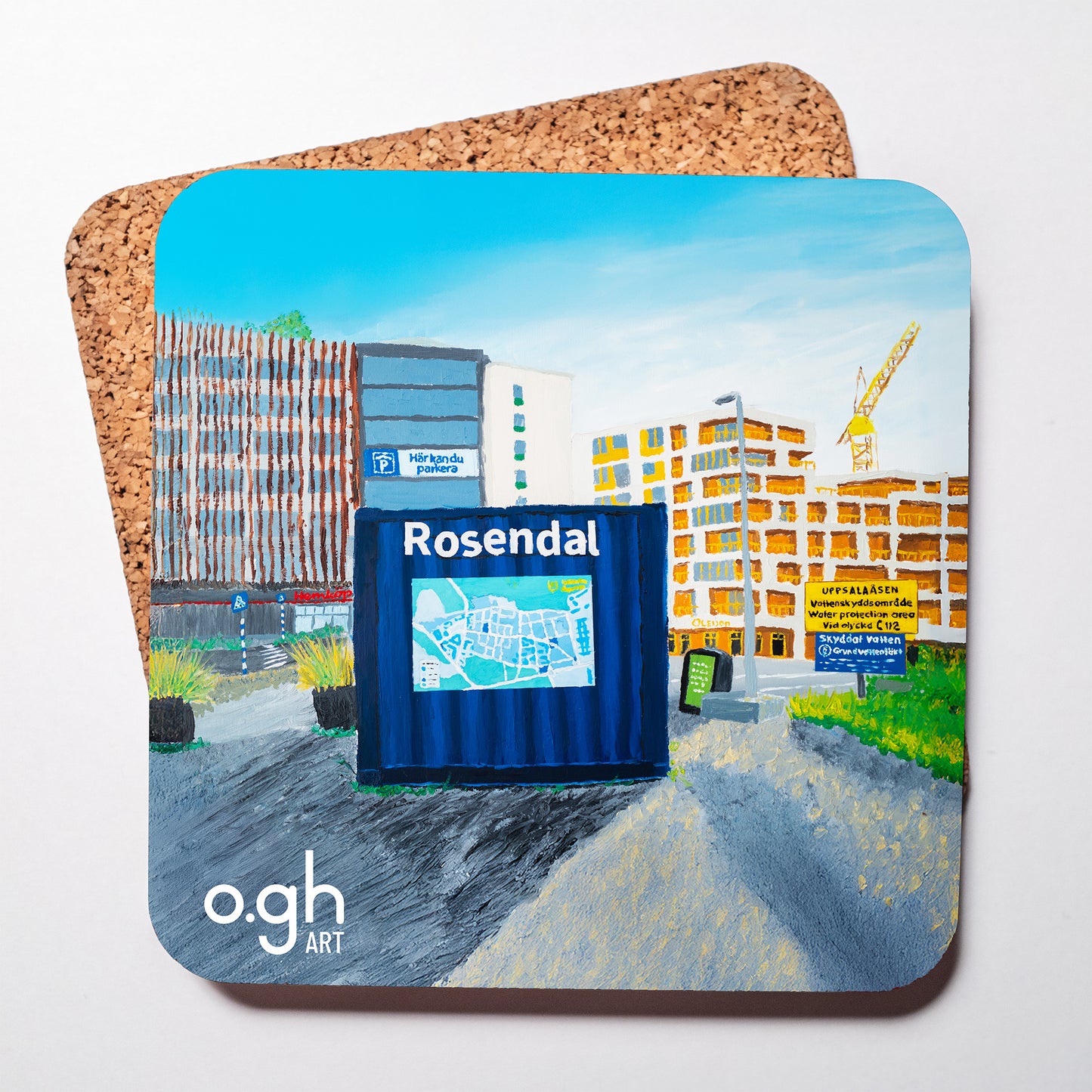 Glasunderlägg "Rosendal" oghart