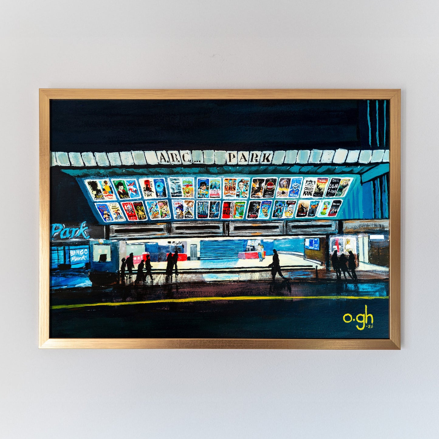 Akryl "40 filmer som format mitt liv" A3 Oskar Gyllenhammar oghart