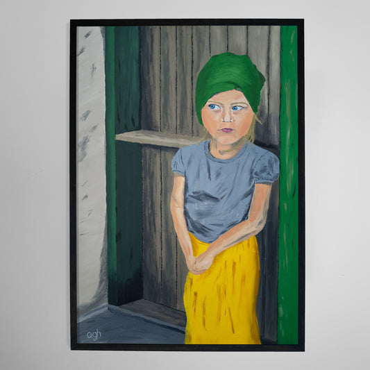 Oljemålning "Blå ögon" 70x100 cm Oskar Gyllenhammar oghart