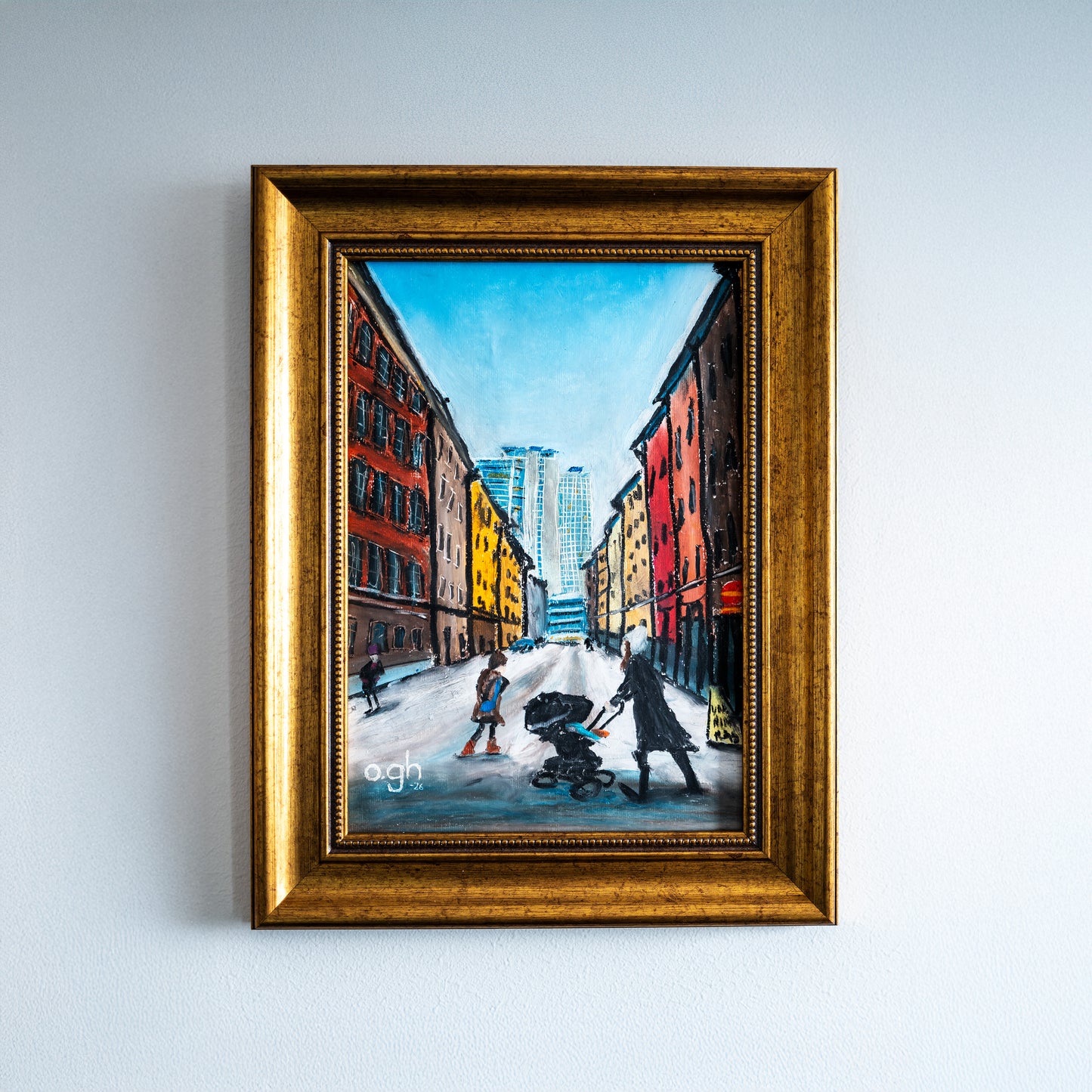 Oljepastell "Drömmar om juli-augusti" A4 Oskar Gyllenhammar oghart