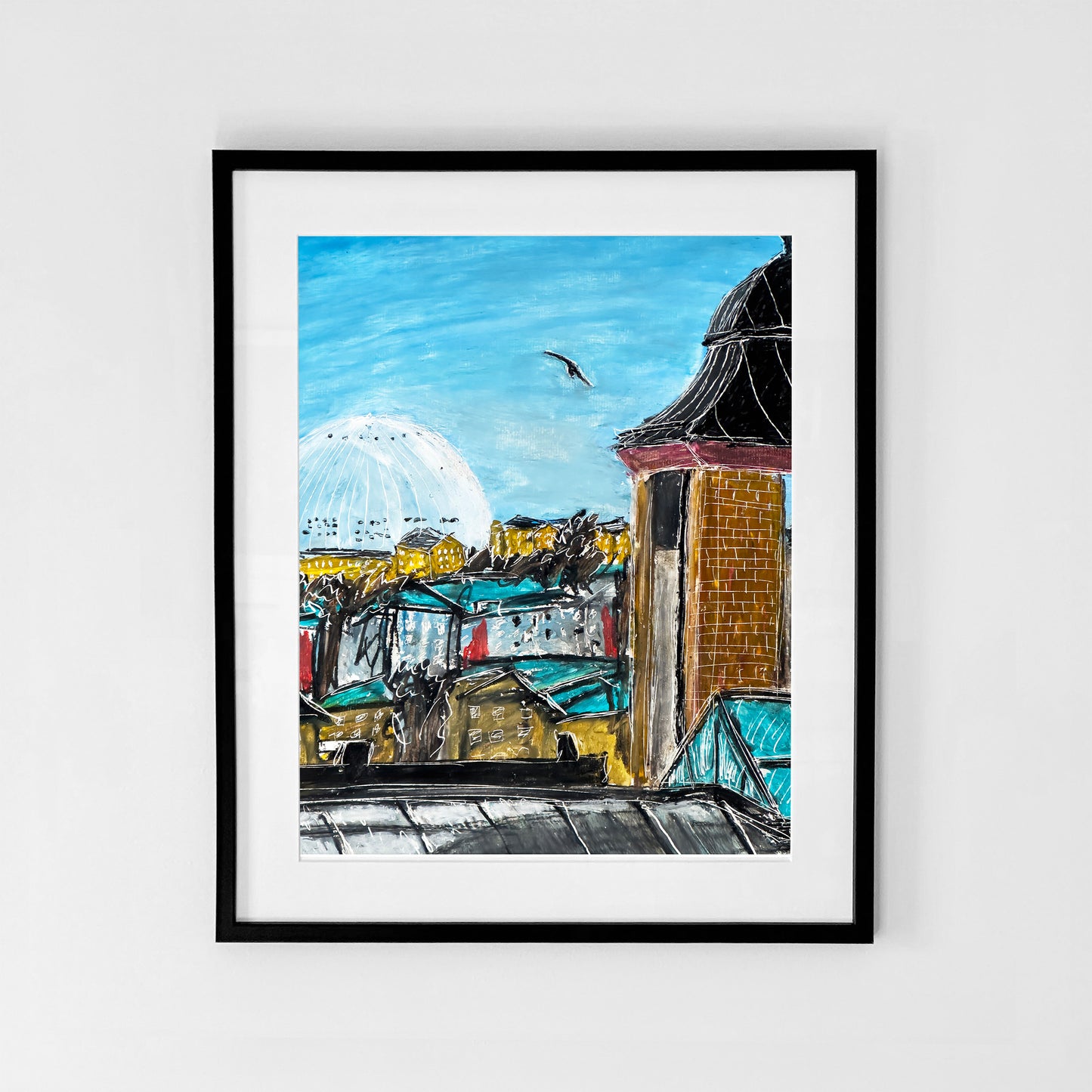 Giclée/ Fine Art Print | Globen – vy från Nackagatan | Oskar Gyllenhammar (oghart)