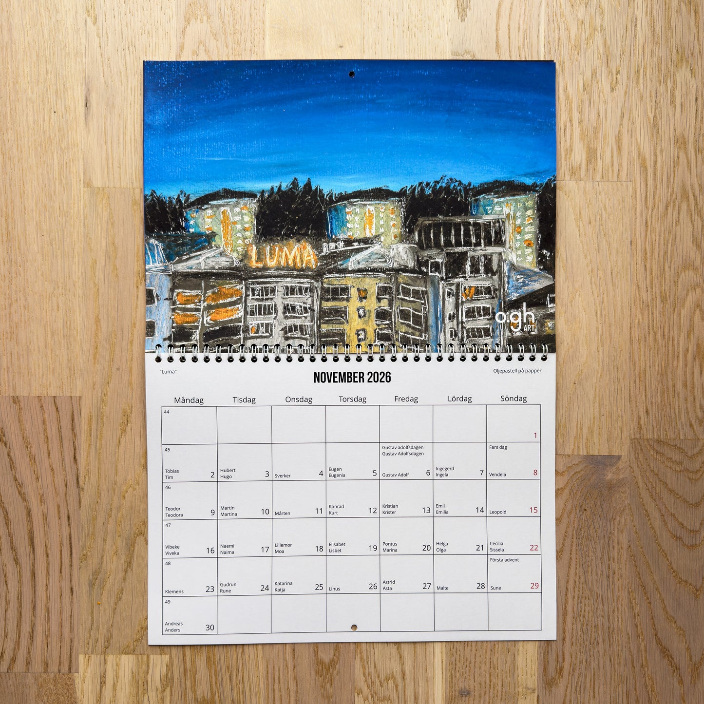 Väggkalender 2026 | Året i olja, akryl och oljepastell | Oskar Gyllenhammar