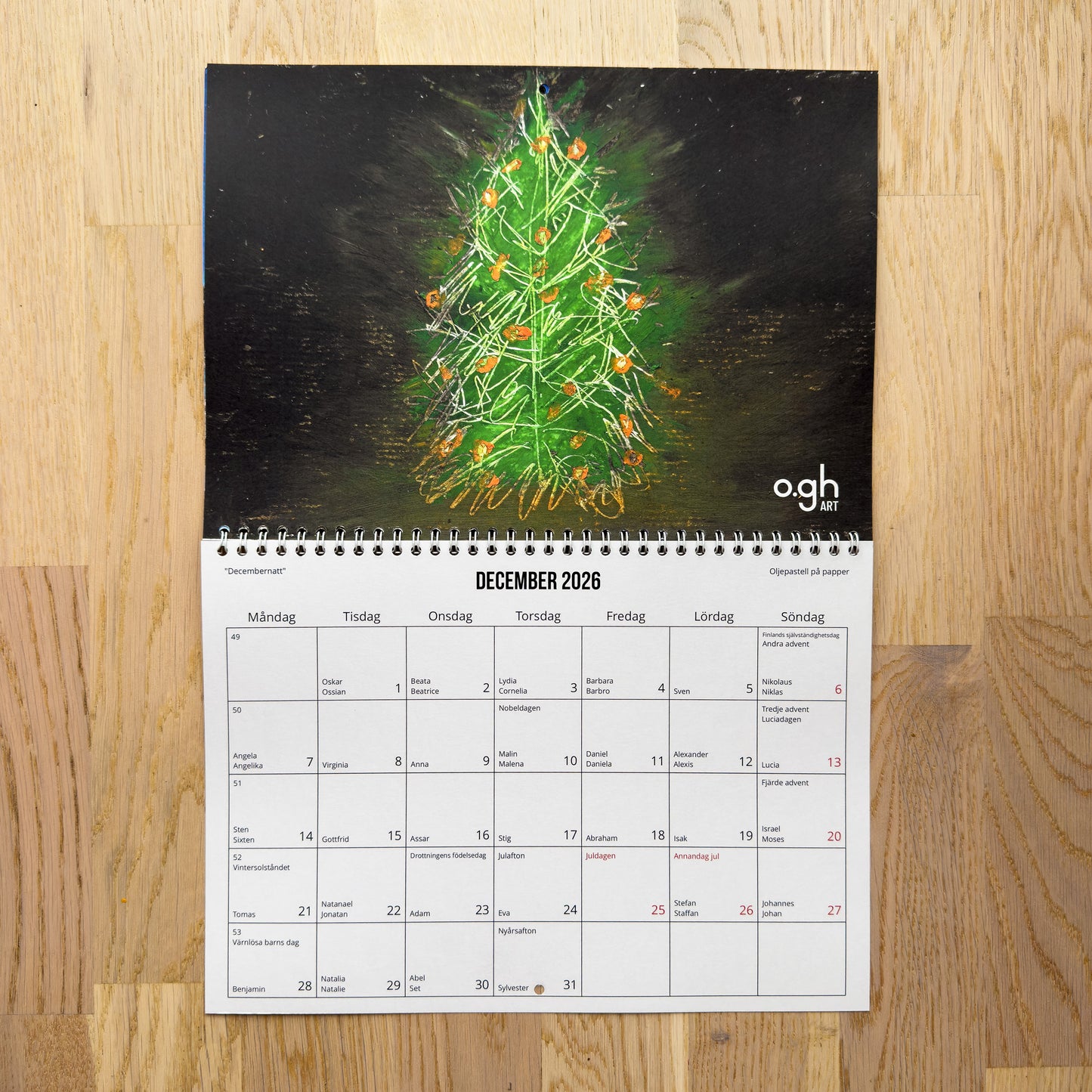 Väggkalender 2026 | Året i olja, akryl och oljepastell | Oskar Gyllenhammar