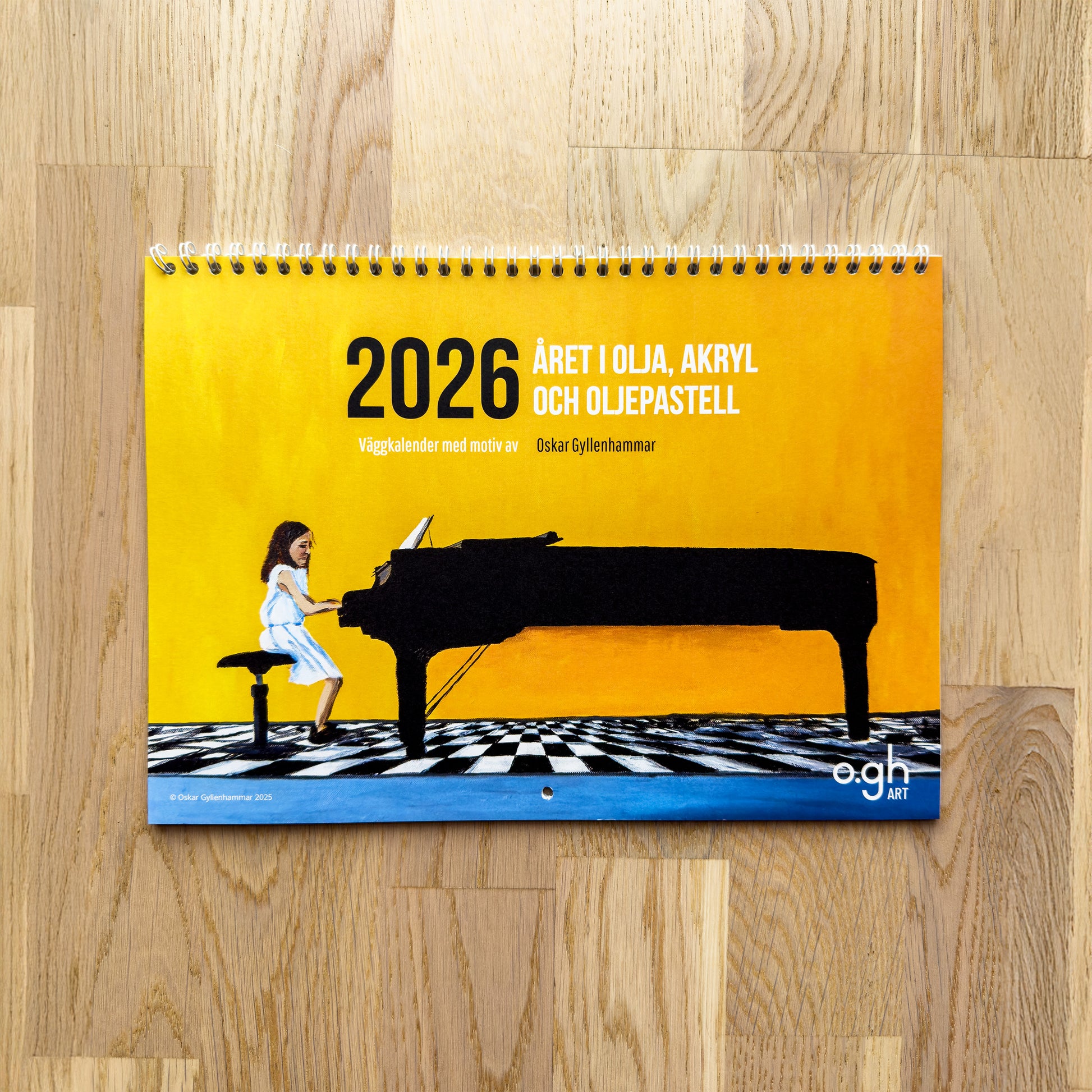 Väggkalender 2026 med motiv av Oskar Gyllenhammar Året i olja, akryl och oljepastell