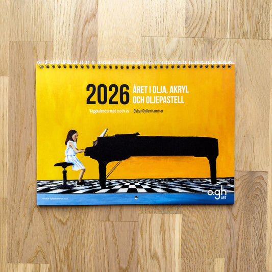 Väggkalender 2026 med motiv av Oskar Gyllenhammar Året i olja, akryl och oljepastell