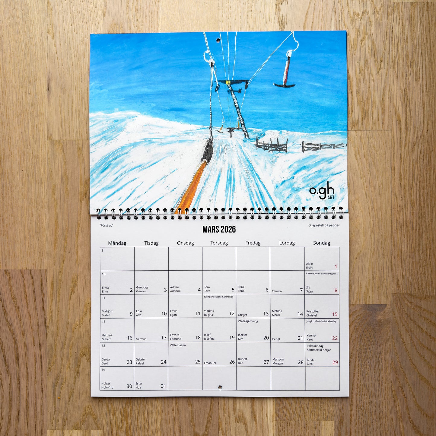 Väggkalender 2026 | Året i olja, akryl och oljepastell | Oskar Gyllenhammar