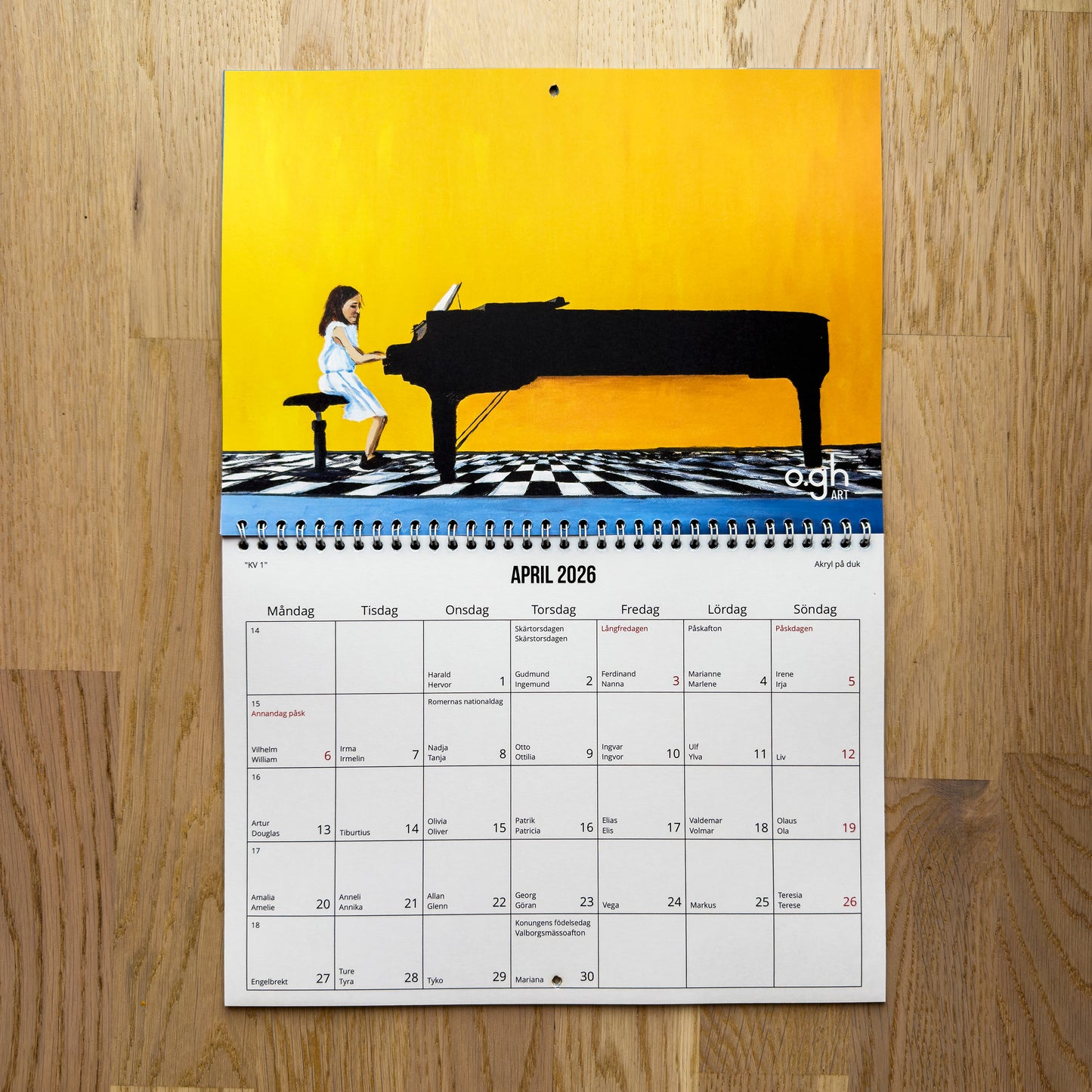Väggkalender 2026 | Året i olja, akryl och oljepastell | Oskar Gyllenhammar