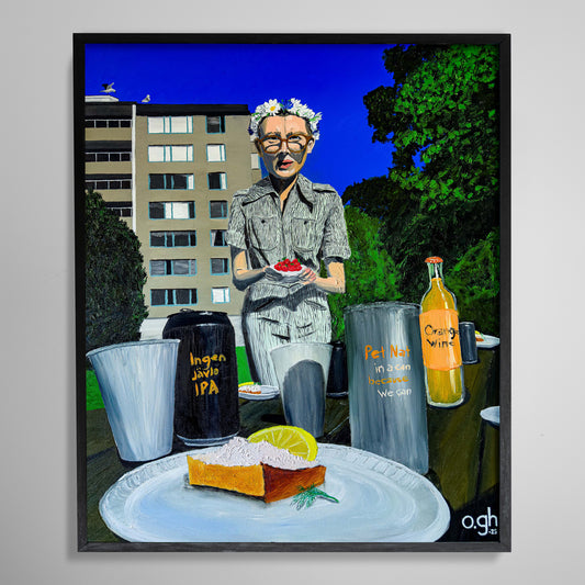 Oljemålning "Midsommarafton i Tengdahlsparken" 100x120 cm Oskar Gyllenhammar oghart