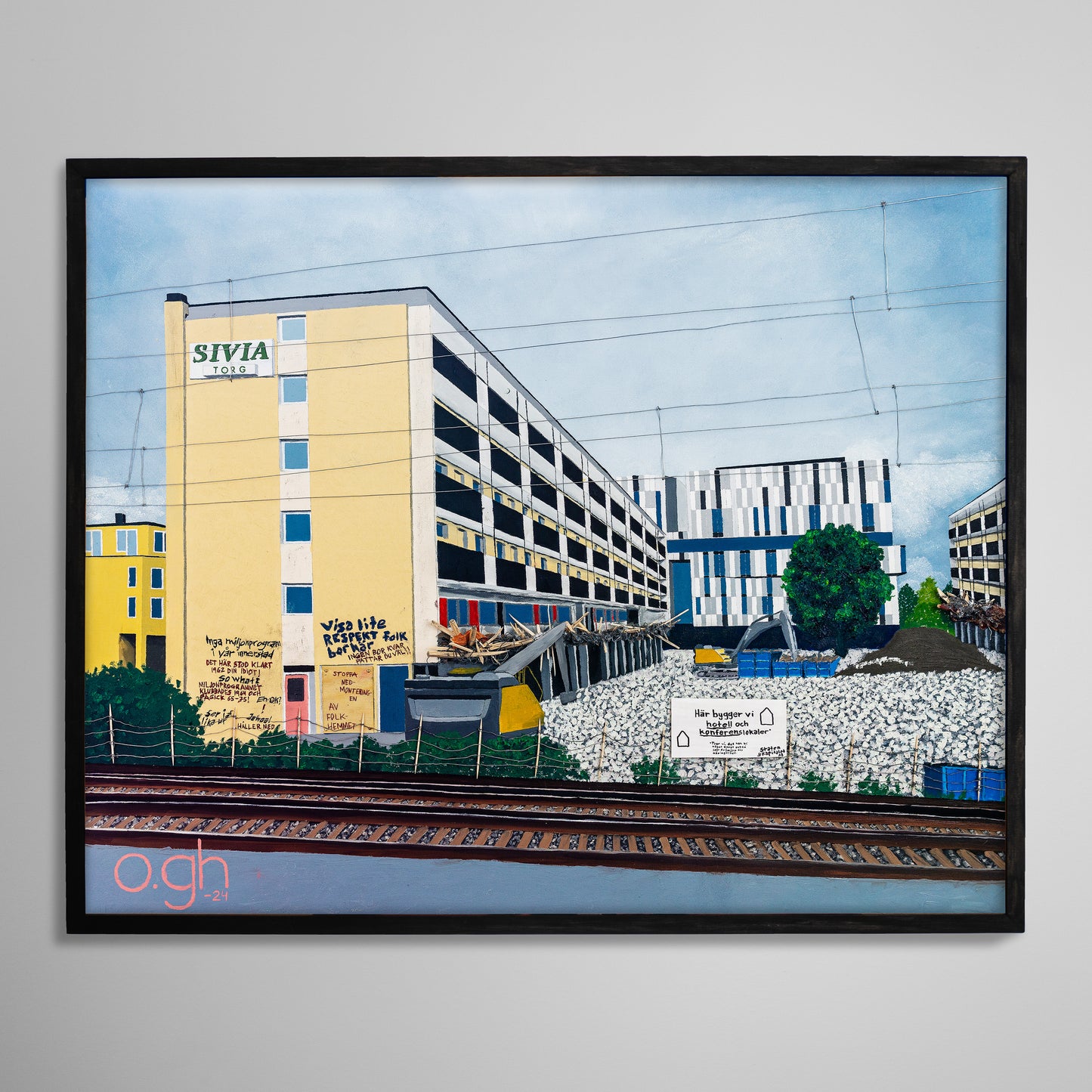 Oljemålning "Nedmontering" 100x80 cm Oskar Gyllenhammar oghart (Kopia)