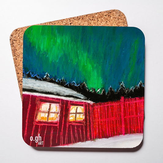 Glasunderlägg "Norrsken" oghart