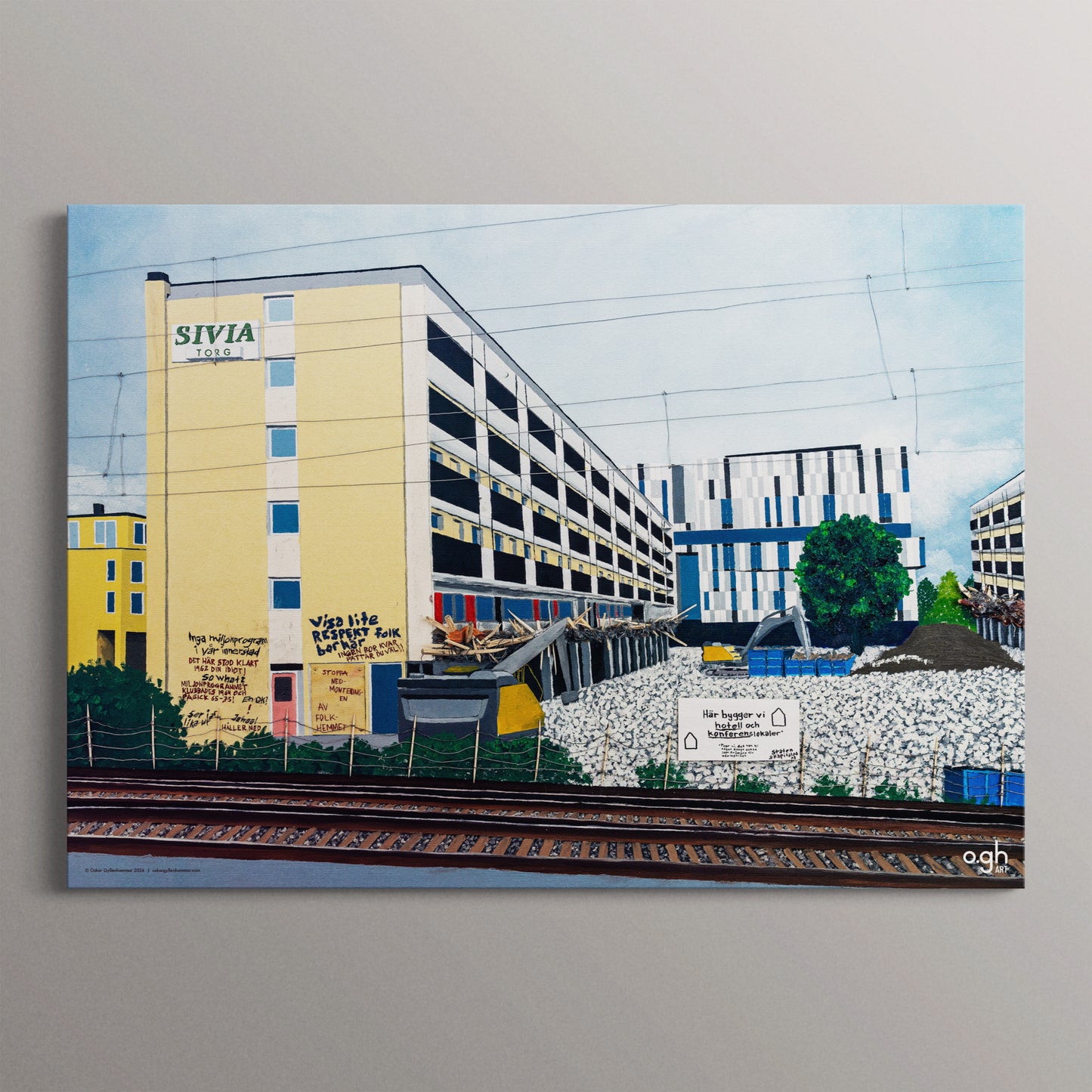 Poster "Nedmontering" (Sivia Torg Uppsala) oghart (40x30 / 70x50)