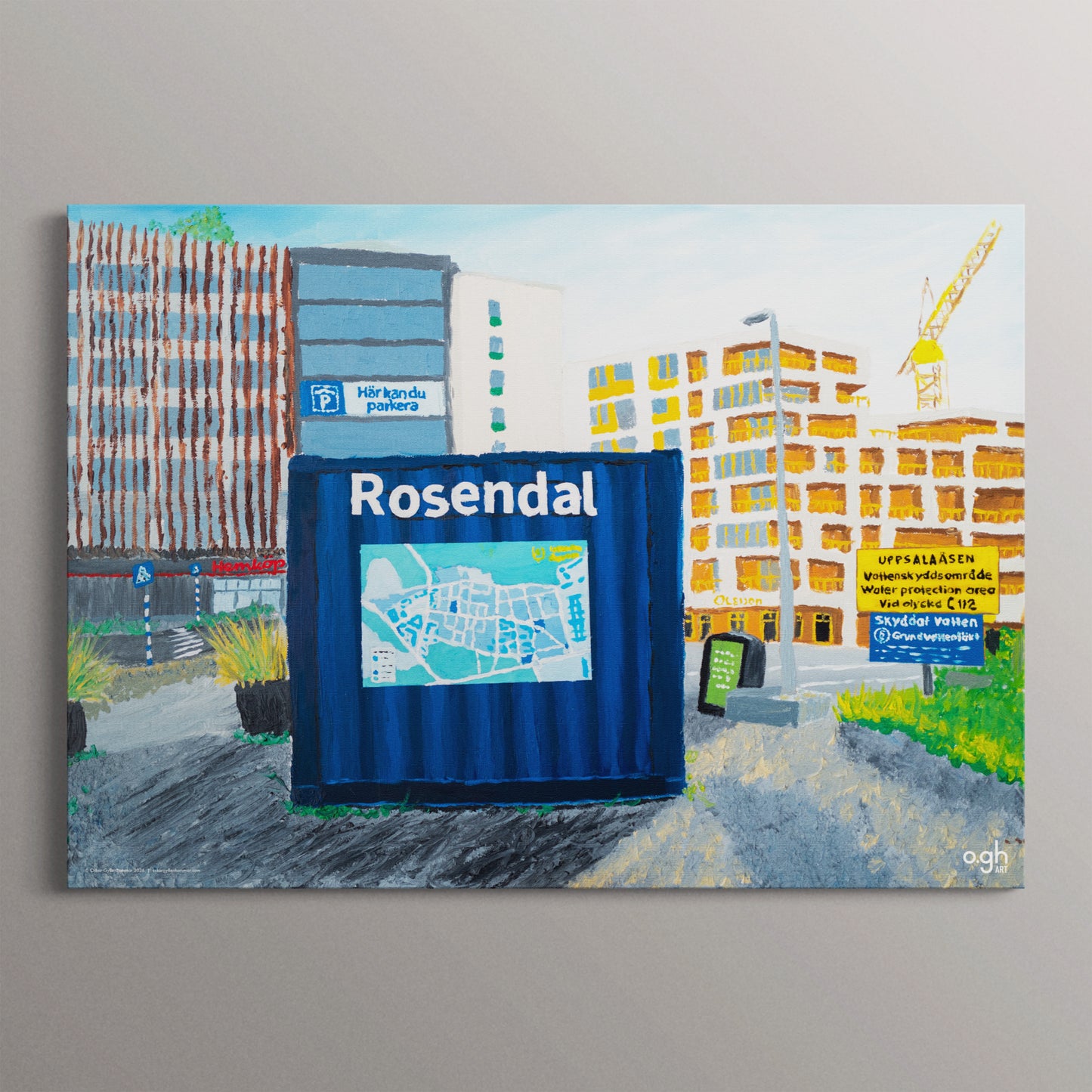 Poster "Rosendal..." (Uppsala) oghart (40x30 / 70x50)