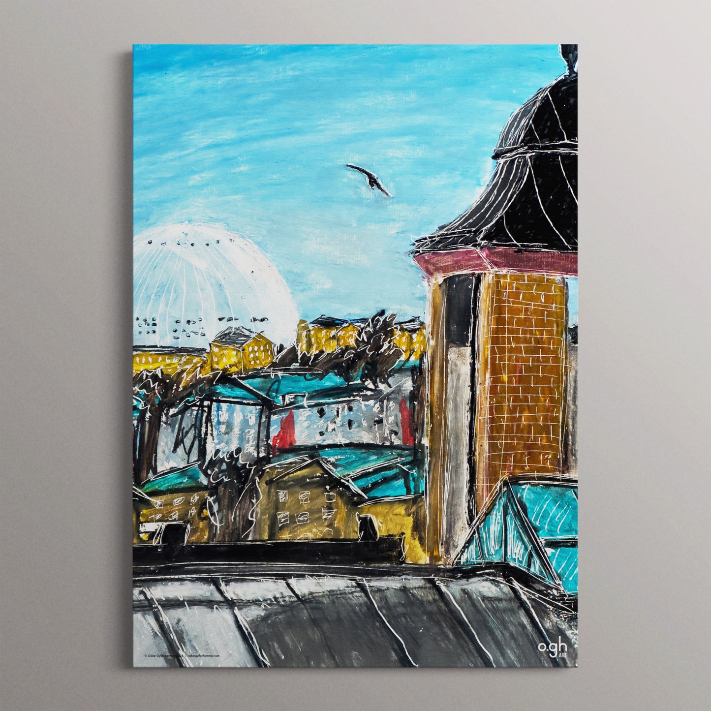 Poster "Globen – vy från Nackagatan" oghart (30x40 / 50x70)