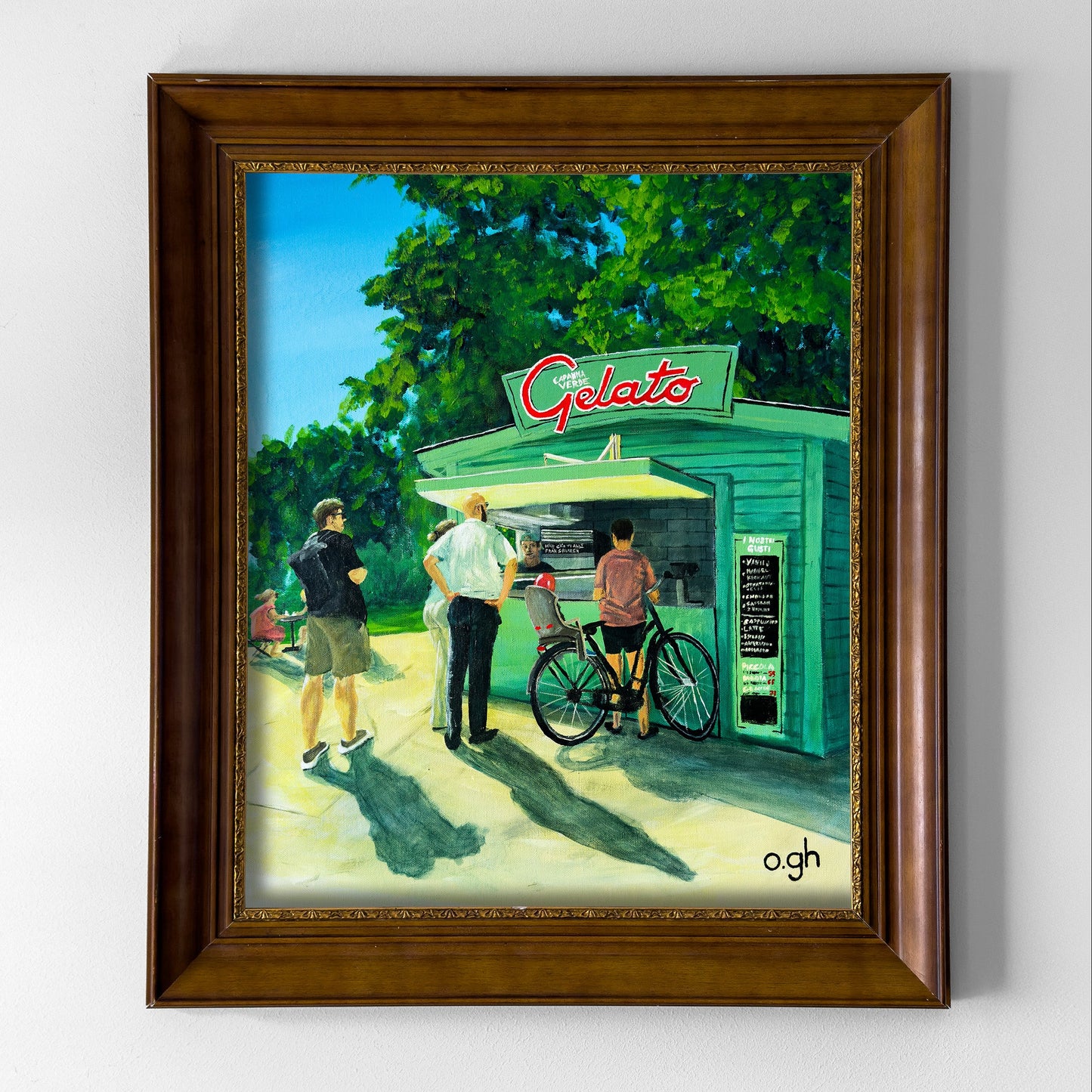 Akrylmålning "Sommardag i Axel Landquists park" 50x60 cm Oskar Gyllenhammar (oghart)