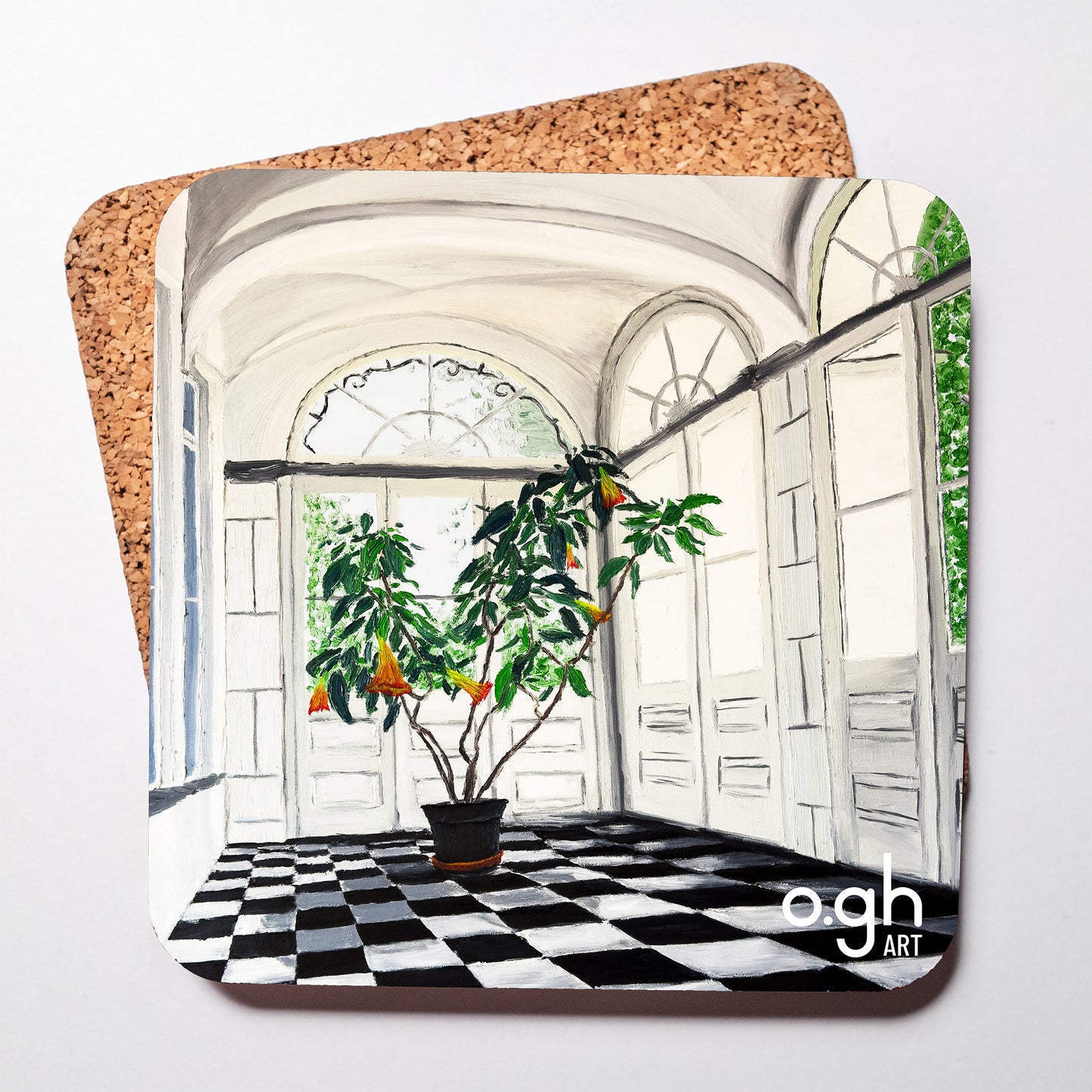 Glasunderlägg "Ljuset i baron von Wulffs tambur" oghart