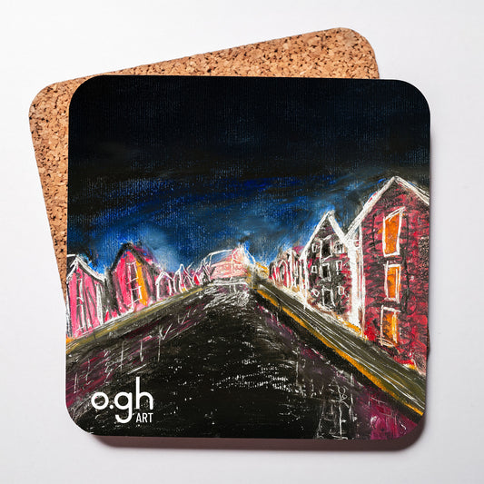 Glasunderlägg "Möljen i natten" oghart